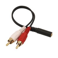 Câble séparateur Audio stéréo en Y AUX 3.5mm femelle à 2 RCA mâle