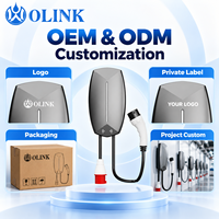 Borne de recharge murale OLINK Plug and Play 22 kW 32 A Type 2 avec prise industrielle rouge 380 V, chargeur rapide pour voiture électrique RFID 5 m