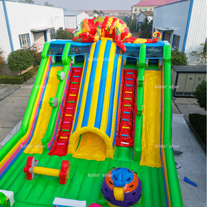 Château gonflable commercial écologique en PVC pour enfants, toboggan géant extérieur, capacité <span class=keywords><strong>30</strong></span> enfants, 12mx6mx6m, pour divertissement - Product Image 5