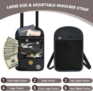 <span class=keywords><strong>Portefeuille</strong></span> de voyage pour passeport, porte-cartes familial, <span class=keywords><strong>anti</strong></span>-vol, <span class=keywords><strong>anti</strong></span>-RFID, imperméable, pour documents et argent - Product Image 3