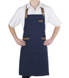 Men's XL Customizable OEM 100% Cotton <b>Denim</b> Cooking <b>Aprons</b> for Bangladesh Hospital Workwear Uniforms - Product Image 1