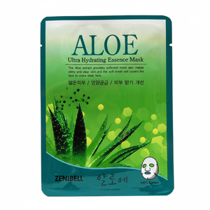 Masque en coton coréen Zenibel ALOE VERA pour le visage, hydratant, nourrissant, apaisant, éclaircissant, blanchissant, format échantillon, pour tous types de peaux - Product Image 2