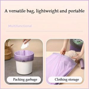 หัวหม่าเหิงชุนถุงขยะมีกลิ่นหอมแบบมีเชือกรูดสีม่วงแบบพกพา 30 ชิ้น หนาและทนทาน เหมาะสำหรับห้องครัว ห้องน้ำ ห้องนอน - Product Image 3