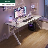 Table de travail simple pour la maison, grande, blanche et noire, en forme de K, pour l'apprentissage, la diffusion en direct, les sports électroniques, la table d'ordinateur