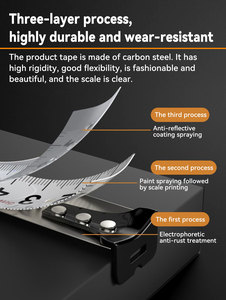 Khả năng hiển thị cao flexometro <span class=keywords><strong>3m</strong></span> Metric trường hợp cán Băng biện pháp ABS thép không gỉ màu xanh có thể thu vào mịn đẩy nút khóa - Product Image 6