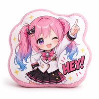 Oreiller en peluche de coton personnalisé OEM, motif dessin animé, impression par sublimation, texte personnalisé, bordure douce, image vive, cadeau mignon, CE