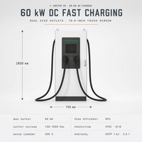 Station de recharge rapide DC pour véhicules électriques 60 kW à double borne pour parkings publics/commerciaux, compatible avec les marchés africains