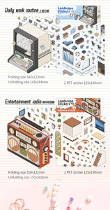 Simno 2 unid/paquete de pegatinas impermeables para mascotas lindo divertido DIY <span class=keywords><strong>3D</strong></span> casa miniatura escena pegatinas para adultos niños regalo - Product Image 2