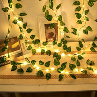 Guirlande lumineuse LED en lierre artificiel, guirlande de feuilles vertes artificielles, lumières suspendues pour la décoration de chambre, de mariage ou de fête