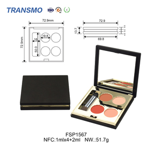 Wholesale 1ml*4+2ml <strong>Empty</strong> Cosmetic Container <strong>Eye</strong> <strong>Shadow</strong> <strong>Palette</strong> with Mirror and Blush Packaging Plastic Boxes - Product Image 2