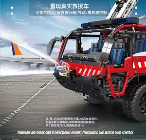 Mould King 19004 Children Learning Toy APP RC Pneumatic <strong>Airport</strong> Rescue Vehicle <strong>Model</strong> <strong>Building</strong> Blocks Bricks