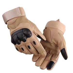 ถุงมือยุทธวิธี DFU3 แบบเต็มนิ้ว หนัง PU ทนต่อการเสียดสี ถุงมือป้องกันสำหรับศิลปะการต่อสู้กลางแจ้ง สีแทน - Product Image 1