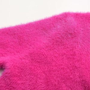 Fashion Women V Neck Embroidery Twist Button Mohair <b>Sweater</b> Long Sleeve Pink Slim Crop Top Knitted Women <b>Sweater</b> <b>Cardigan</b> - Product Image 5