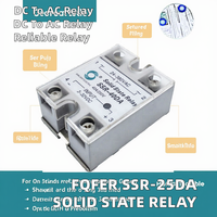 FQFER SSR-25DA miniatur fase tunggal Relay keadaan padat AC 5V penggunaan pelindung tersegel