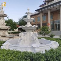 Fontaine à eau en marbre blanc sculpté à la main RELONG, style italien, pour décoration extérieure