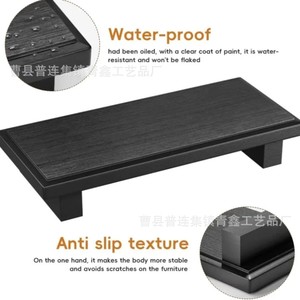Wooden <b>Storage</b> <b>Tray</b> Rectangle Varnished Multifunction Bathroom Organizer Display Rack - Product Image 4