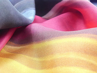 Écharpe fine dégradée à rayures abstraites imprimées effet soie, foulard décoratif pour femme, bandeau pour cheveux, ruban pour sac