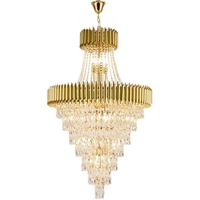 Grands lustres d'escalier en cristal de luxe, longue suspension en spirale, éclairage suspendu, salon, villa, or, noir, lustre