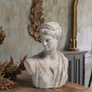 Meilleures ventes : Sculpture en ciment artisanale de luxe rétro et écologique, statue artistique de portrait pour la décoration intérieure, design vintage - Product Image 5