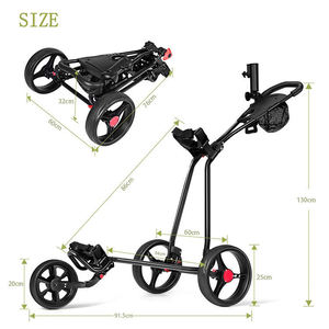 Carrito de Golf Plegable de Alta Calidad con Estructura de Acero, Carrito de Golf de 3 Ruedas - Product Image 2
