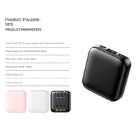 Miroir de maquillage personnalisé YM-441 pour filles avec câbles détachables intégrés, chargeurs portables 10000mAh, charge rapide, batterie externe pour iPhone