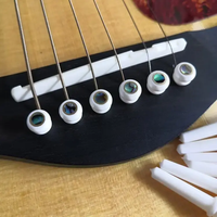 Acoustic Guitar Ox Bone Pins String Nails Pin Bridge Pins with Brass Circle and 4.0mm Green Pearl Shell Dot
