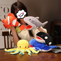 Marionnettes à main OEM personnalisées en peluche, animaux marins simulés : poisson-clown, poisson tropical, pingouin, pieuvre