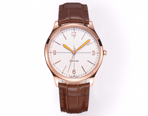 Men Automatic Mechanical Watch with Genuine Leather Strap 316L Rose Gold Plated Stainless Steel Case Sapphire Glass Business - Product Image 1