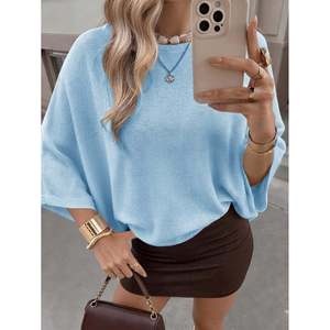 Suéter Oversize con Cuello Barco y Mangas Murciélago Blanco XXS para Mujer - Product Image 2