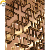 CL271 Pvd or miroir poli en acier inoxydable séparateur de pièce pour la décoration d'hôtel écrans de confidentialité panneau mural