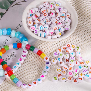 ลูกปัดอะคริลิกรูปตัวอักษรกลม ขนาด 7 มม. น้ำหนัก 500 กรัม/ถุง  ตัวอักษรพยัญชนะ <span class=keywords><strong>AEIOU</strong></span> คละแบบ สำหรับทำเครื่องประดับ DIY สร้อยข้อมือ สร้อยคอ พวงกุญแจ - Product Image 6