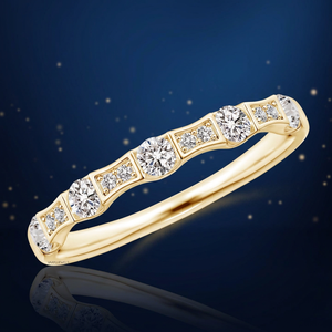Bague de fiançailles et de mariage de luxe en or 10K 14K 18K, argent 925 935, plaqué or, avec diamants de laboratoire taille alternée - Product Image 1
