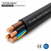 Câble électrique toronné basse tension YC YCW 4x35mm en cuivre pur isolé XLPE, 4 conducteurs, 450V, gaine PVC robuste, IP44, alimentation