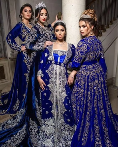 Atiya libas ชุดเพื่อนเจ้าสาว lehenga choli สีน้ำเงินเข้มปักลาย zardozi สำหรับชุดแต่งงาน - Product Image 3