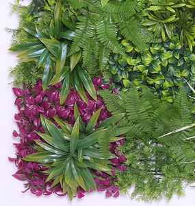 Panel decorativo de estilo 3D para espacios interiores/exteriores, pared <span class=keywords><strong>verde</strong></span>, césped artificial, musgo de vidrio, flores de plástico para plantas de bodas - Product Image 2