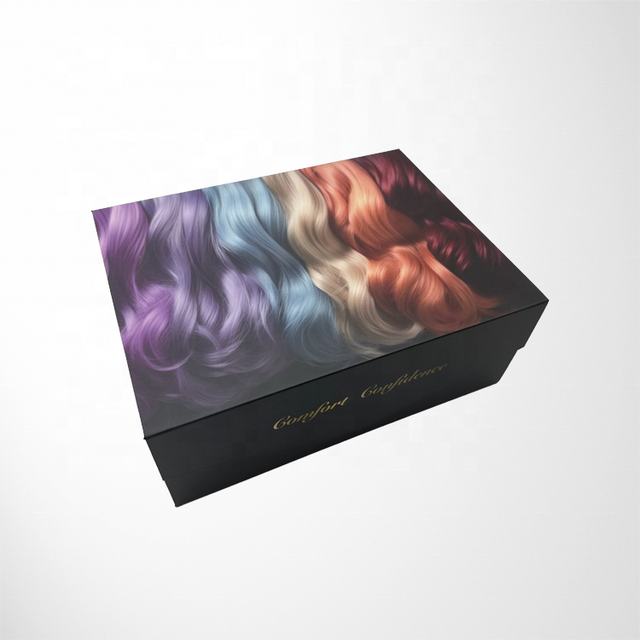 New Popular Paper Satin Gift Box Packaging Custom Weave Hair Boxes Multicolor Folding Magnetic Wig Packaging Boxes Luxury