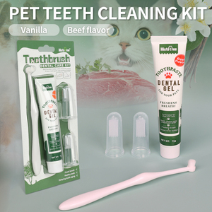Kit de soins dentaires <span class=keywords><strong>pour</strong></span> animaux de compagnie, ensemble de brosses à dents <span class=keywords><strong>pour</strong></span> chiens et chats, brosse à dents en silicone <span class=keywords><strong>pour</strong></span> les doigts, <span class=keywords><strong>dentifrice</strong></span> en gel <span class=keywords><strong>pour</strong></span> animaux de compagnie <span class=keywords><strong>pour</strong></span> une haleine fraîche - Product Image 3