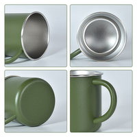 Tasses à café isothermes de 400 ml en acier inoxydable à paroi simple avec poignée, pour événements professionnels, fêtes, bière et boissons en extérieur