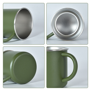 Tazza da Caffè da 12 oz con Manico, Bicchieri in Acciaio Inox a Parete Singola da 400ml, Tazze in <span class=keywords><strong>Metallo</strong></span> per Birra e Bevande per Uso Esterno - Product Image 3