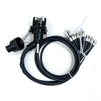 Adaptateur automobile extérieur étanche en laiton noir ABS, connecteur de fibre optique, câble blindé de terrain YZB 12 cœurs, prise femelle 12V