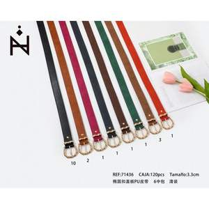 Cintura Zi Pu 3.3cm con Fibbia ad Anello a D in Lega, Cintura Casual in PU - Product Image 3