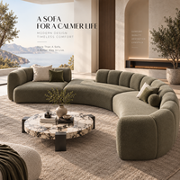 Modernes Luxus-Ecksofa mit Kurvenmodul, Gepolstertes Wohnzimmersofa, Maßgefertigte Große Lounge-Möbel für Hotel, Villa und Zuhause