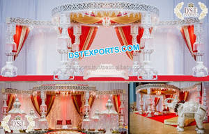Décorations élégantes en cristal de fibre dynamique Mandap de mariage Rajwada de Turquie Décorations de mariage attrayantes pour votre journée spéciale - Product Image 5
