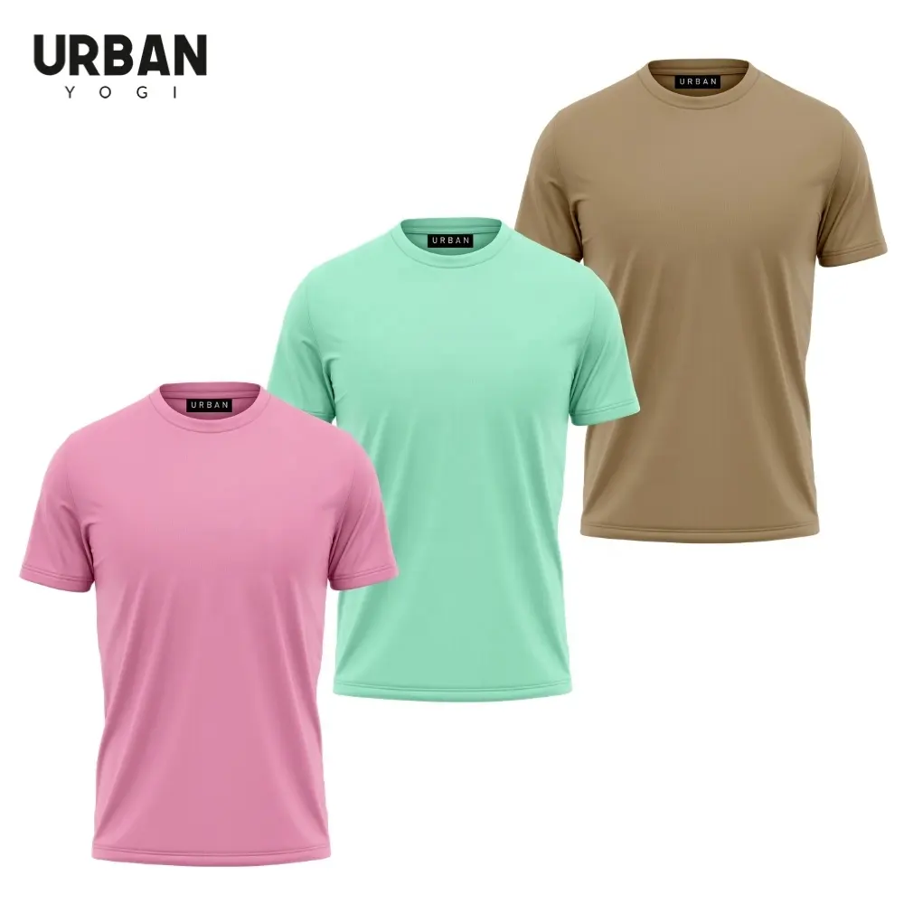 T-shirt uomo Slim manica corta abbigliamento moda stampa Logo personalizzato per allenamento in palestra Made in India personalizzato rosa verde kaki vuoto