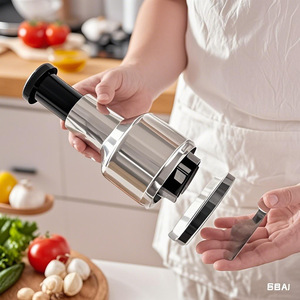 ที่บดกระเทียมสแตนเลสอเนกประสงค์ เครื่องมือครัวแบบใช้มือบดกระเทียมและผัก - Product Image 3