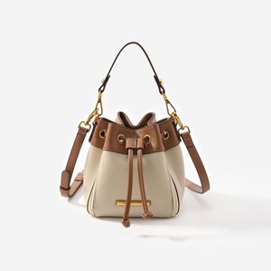 Bolso de hombro tipo cubo para mujer, auténtico, con bloques de color, con cordón, bandolera y 2 correas de hombro extraíbles. - Product Image 5