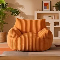 Ensemble de canapés poufs en tissu velours côtelé doux et moelleux, design japonais moderne, pour la maison, le bureau, le salon, avec billes de polystyrène