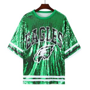 Giacche con <span class=keywords><strong>Paillettes</strong></span> Verdi Philadelphia Eagles, Abbigliamento per il Giorno della Partita, Maglia da Football Luccicante - Product Image 5