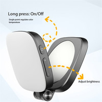LED rechargeable 180 °   Nouvelle Lampe d'appoint magnétique pour selfie, mini lampe d'appoint magnétique pour téléphone avec miroir