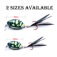 Beetle Insect Leurre Mini Naufrage Crankbait 25mm 30mm 70mm Plongée 0.5m Hochet Pêche Minnow Manivelle Appât Basse Leurre